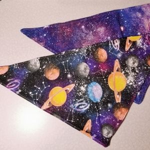 (Med & Large) Reversible Dog Bandana (Space Theme)